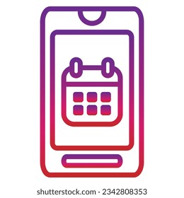 icono móvil de degradado de esquema aislado en fondo blanco