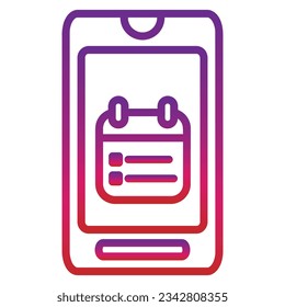 outline gradient mobile icon isolated on white background