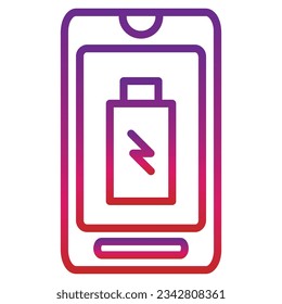 icono móvil de degradado de esquema aislado en fondo blanco