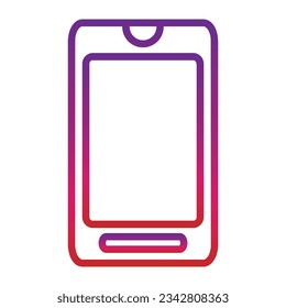 icono móvil de degradado de esquema aislado en fondo blanco