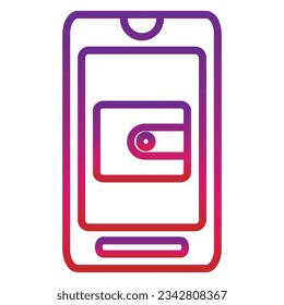 icono móvil de degradado de esquema aislado en fondo blanco