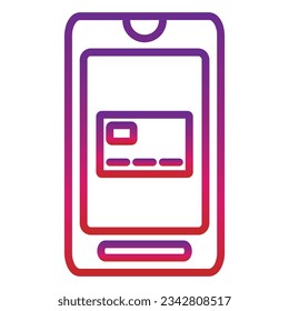 outline gradient mobile icon isolated on white background