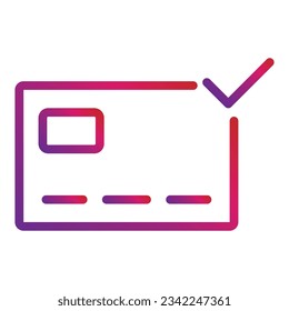 outline gradient payment icon isolated on white background