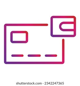 icono de pago de degradado de esquema aislado en fondo blanco