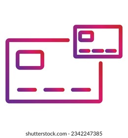 icono de pago de degradado de esquema aislado en fondo blanco