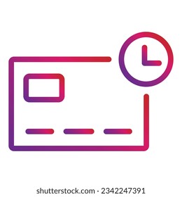 outline gradient payment icon isolated on white background