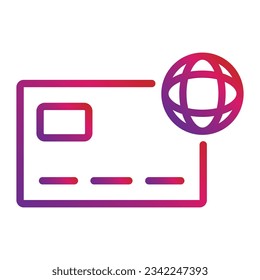 outline gradient payment icon isolated on white background