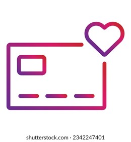 outline gradient payment icon isolated on white background