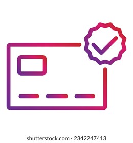 outline gradient payment icon isolated on white background
