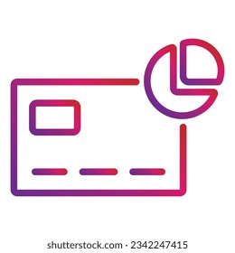 outline gradient payment icon isolated on white background