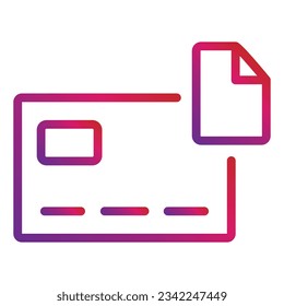 icono de pago de degradado de esquema aislado en fondo blanco