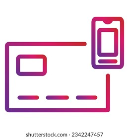 outline gradient payment icon isolated on white background