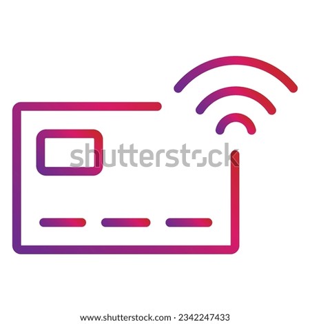 outline gradient payment icon isolated on white background