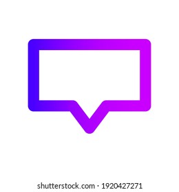 Outline gradient style dialogue icon ready to use. Suitable for websites, applications, infographic elements, patterns, ads, and many more. The icon is editable and resize able.