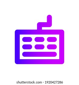 Icono de teclado con estilo de degradado de esquema listo para usar. Adecuado para sitios web, aplicaciones, elementos infográficos, patrones, anuncios y muchos más. El icono es modificable y se puede cambiar el tamaño.