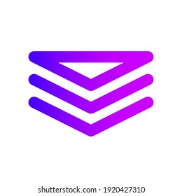 Icono de capa de estilo de degradado de esquema listo para usar. Adecuado para sitios web, aplicaciones, elementos infográficos, patrones, anuncios y muchos más. El icono es modificable y se puede cambiar el tamaño.