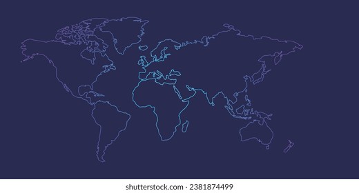 Outline Gradient World Map Outline Background