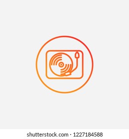 Outline gramophone icon,gradient illustration,vector sign symbol