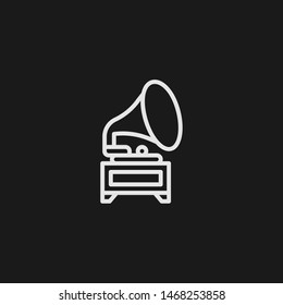 Outline gramophone vector icon. Gramophone illustration for web, mobile apps, design. Gramophone vector symbol.