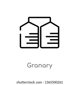 outline granary vector icon. isolated black simple line element illustration from miscellaneous concept. editable vector stroke granary icon on white background