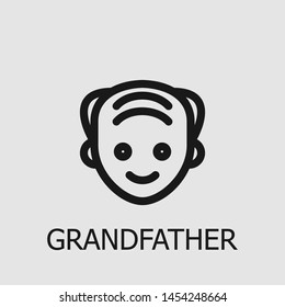 Outline grandfather vector icon. Grandfather illustration for web, mobile apps, design. Grandfather vector symbol.