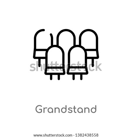 outline grandstand vector icon. isolated black simple line element illustration from education concept. editable vector stroke grandstand icon on white background
