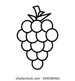 Esbozar uva aislada sobre fondo blanco. Colorido de la página. Ilustración del vector