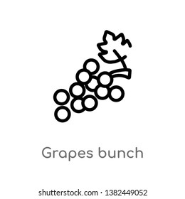 outline grapes bunch vector icon. isolated black simple line element illustration from greece concept. editable vector stroke grapes bunch icon on white background
