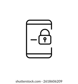 Gráfico de estrutura de tópicos representando um dispositivo móvel seguro com símbolo de cadeado