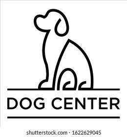 outline graphic designs dog  logo vector