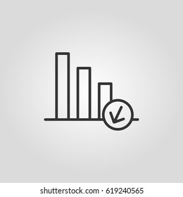 Outline graphic down    web icon illustration vector symbol
