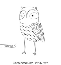 Outline graphic owl