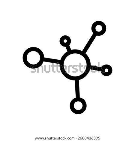 An outline graphic representing a connected system or digital Network infrastructure.