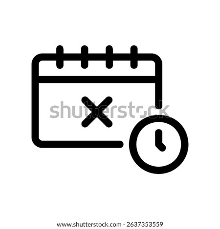 Outline graphic representing a missed appointment or scheduling issue