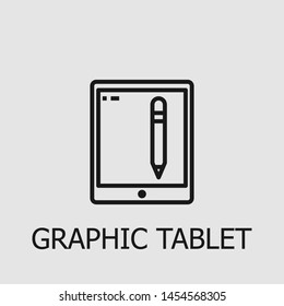 Outline graphic tablet vector icon. Graphic tablet illustration for web, mobile apps, design. Graphic tablet vector symbol.