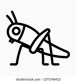 Outline grasshopper vector icon