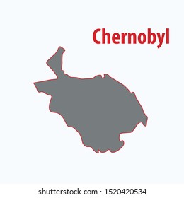 Outline gray map of Chernobyl