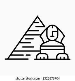 Outline Great sphinx pixel perfect vector icon