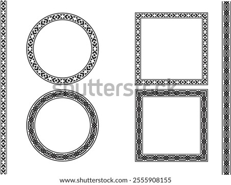Outline greece border isolated on white background. 
Greek pattern. Roman ellipse frame.  Round greece boarder for design prints. Circular ancient ornament. Fret rome key stripes. Vector illustration