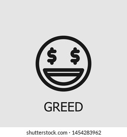 Outline Greed Vector Icon. Greed Illustration For Web, Mobile Apps, Design. Greed Vector Symbol.