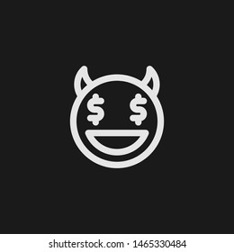 Outline greed vector icon. Greed illustration for web, mobile apps, design. Greed vector symbol.