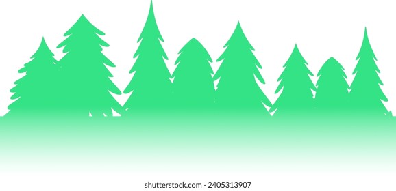 outline of green forest vector illustration