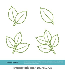 Outline Green Leaf Icon Vector Logo Template Illustration Design. Vector EPS 10.