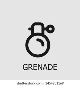 Outline grenade vector icon. Grenade illustration for web, mobile apps, design. Grenade vector symbol.