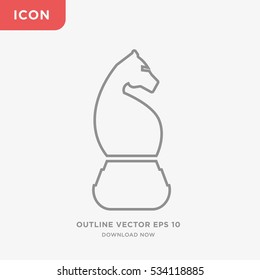 Outline grey chess figure icon illustration isolated vector sign symbol