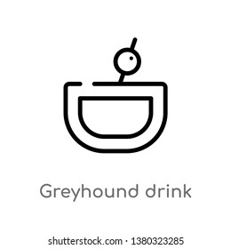 outline greyhound drink vector icon. isolated black simple line element illustration from drinks concept. editable vector stroke greyhound drink icon on white background