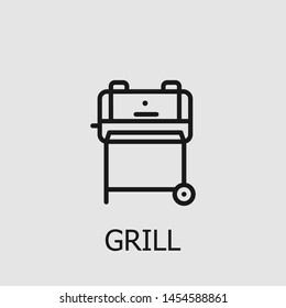 Outline grill vector icon. Grill illustration for web, mobile apps, design. Grill vector symbol.