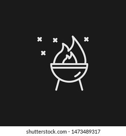 Outline grill vector icon. Grill illustration for web, mobile apps, design. Grill vector symbol.