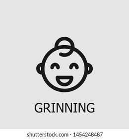 Outline grinning vector icon. Grinning illustration for web, mobile apps, design. Grinning vector symbol.