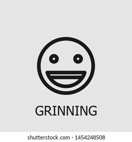 Outline grinning vector icon. Grinning illustration for web, mobile apps, design. Grinning vector symbol.